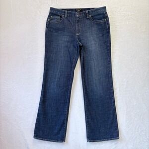 Talbots Jeans Women Sz 10 Petite Bootcut Dark Wash Denim Mid Rise Classic Cotton